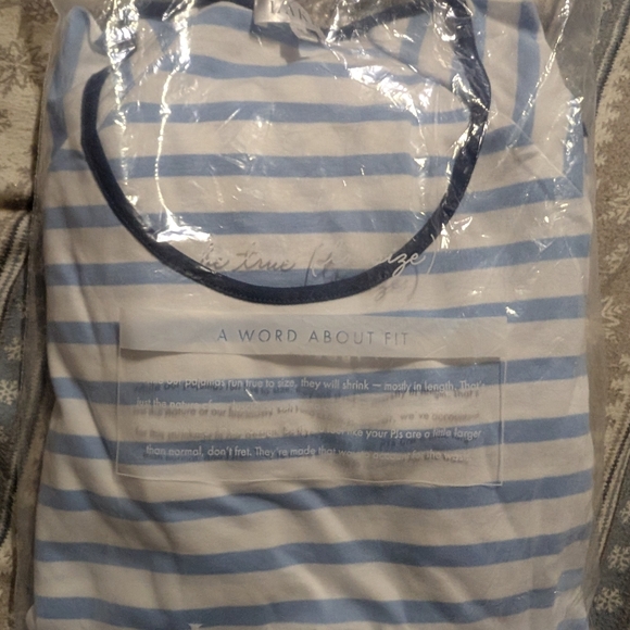 Lake Pajamas Pima Long-Long Set in Classic Blue Sz M - Picture 2 of 4